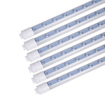 9FT LED Tube Light, 55W T8 Double-Sided, 6500K Cool White, R17D Rotatable Base, Waterproof Design, Ballast Bypass - Ideal for Bus Stops, Shopping Malls, Hotels & Sign Lighting
