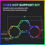 Hexagon LED Garage Lights – RGB LED Ceiling Light Kit, 16 Tube 3-Pack, 358 Color Changing Modes, App & Remote Controlled, IP54 Smart Lighting For Garage, Workshop, Gaming Room, Bar, Party, Hexagon Wall Lights