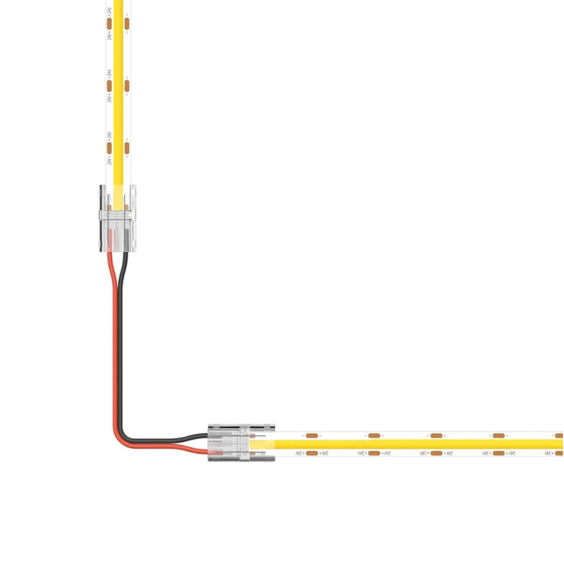 8mm Connectors for 2-Pin COB LED Strip, Strip-to-Wire Connectors,Solderless Extension Connectors for 5V/9V/12V/24V Single Color COB LED Strip Lights,for DIY Lighting Projects