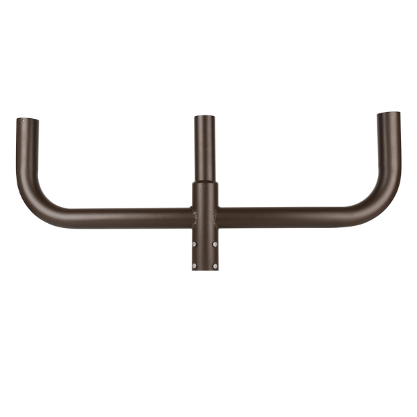 Outdoor Lighting Fixtures - 180 Degree Bullhorn with 3 Tenons, Round Base Tenon Adapter for 3 Lights, Top Mount Bracket for 2 3/8" Slip Fitter, Parking Lot & Street Light Mounting
