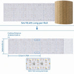 16.4ft x 9.45in Giant LED Sheet Roll, 24V 3000K Warm White Flexible Cuttable Dimmable LED Backlight Panel, Paper-Thin Plug-and-Play LED Board for Countertops, Stained Glass & Accent Walls, UL-Listed, IP20