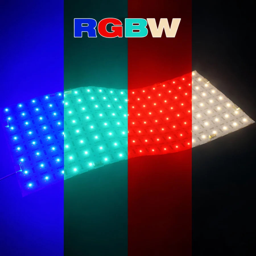4-Pack RGBW LED Backlight Sheet, 24V Flexible Cuttable LED Panel, 45W per Sheet, High-Brightness Soft LED Sheet for Translucent Countertops, Marble, Quartz & Onyx, Indoor Under-Counter Lighting (19 x 9.5 in Each)