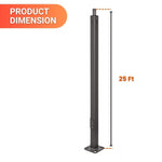 25 ft Steel Light Pole 4 Inch Square For Outdoor LED Area Lights