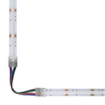 4PIN Transparent COB Connectors Kit for RGB COB LED Strip Lights - 10mm, Solderless Connection, 5pcs 15cm Wires