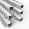 6.6FT/2M, LED Aluminum Channel with Milky Diffuser, Trimless Recessed Drywall Aluminum Channel Diffuser Profile for Strip Light on Wall and Ceiling