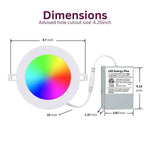 4 Inch Smart Recessed Lighting - 9W RGBCW Color Changing LED Downlight with Tuya Smart App & Voice Control