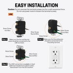 GFCI Outlets 20 Amp, Non-Tamper Resistant, Decor GFI Receptacles with LED Indicator, Ground Fault Circuit Interrupter, Wallplate Included, ETL Listed, White