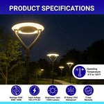Outdoor Post Light Fixtures 60W/80W/100W
LED Parking Lot Area Lighting Plaza Lighting
Garden Lighting Type IV Distribution
3000K/4000K/5000K AC100-277V Matt
Black ETL DLC