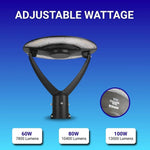 Outdoor Post Light Fixtures 60W/80W/100W
LED Parking Lot Area Lighting Plaza Lighting
Garden Lighting Type IV Distribution
3000K/4000K/5000K AC100-277V Matt
Black ETL DLC