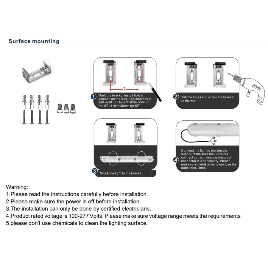 8FT LED Vapor Tight Light 90W–120W for Parking | PatelLED – Patel LED