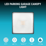75W LED Canopy Light Outdoor, Super Bright 5000K Daylight 9750LM IP65 Waterproof Outdoor Carport Ceiling Light, AC120-277V for Commercial Canopy Lights, Gas Station, Garage, Shop Lighting