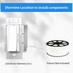 LED Dimmer Switch 2-in-1 120W Mini Driver, ON/OFF + Dimmer, 12V ±0.5V Output, Class 2 UL FCC CE Listed, Compact Design