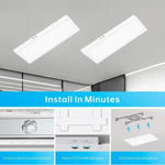 2x4 LED Flat Panel Light Surface Mount – 30W/40W/50W, 6250 Lumens, 120V, 5CCT 3000K/3500K/4000K/5000K/6500K, Dimmable Drop Ceiling Fixture for Office, Kitchen, Garage - 2 Pack