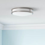 12" Ultra Thin LED Flush Mount Ceiling Light - 24W with 5 Color Temperatures 2700K/3000K/3500K/4000K/5000K – Slim 0.67in Round Surface Mount Fixture – Ideal for Laundry, Closets, Pantries, Hallways & Bathrooms - White Finish