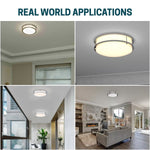 12" Ultra Thin LED Flush Mount Ceiling Light - 24W with 5 Color Temperatures 2700K/3000K/3500K/4000K/5000K – Slim 0.67in Round Surface Mount Fixture – Ideal for Laundry, Closets, Pantries, Hallways & Bathrooms - White Finish
