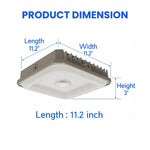 Garage Canopy Light, 40W/60W/80W Selectable Wattage, 3CCT 3500K/4000K/5000K, Dimmable LED Fixture, IP65 Waterproof, UL DLC Listed