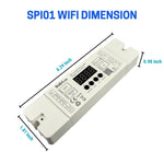 LED Strip Light Controller SPI01-WIFI - 12-24V DC, 4-Channel RGB IC, 2.4GHz RF & Tuya Smart App, Easy Smartphone & Voice Control, Wide Temp -20°C to +80°C