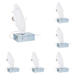 6 Inch 5CCT Ultra-Thin LED Recessed Ceiling Light with Junction Box, 12W Dimmable Slim Wafer Downlight, 2700K-5000K, IC Rated, ETL