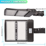 300W/240W/200W Power Selectable, LED Parking Lot Lights With Slip Fitter, 45000LM 5700K Led Shoebox In Outdoor, Waterproof Pole Mount Lights For Street Yard Stadium,100-277V IP65, ETL