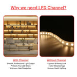 6.6FT/2M LED Channel Aluminum U Shape Silver LED Strip Diffuser Channel with Milky White Cover Easy Installation U1SW WW 2M