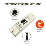 Digital LED Strip Controller SPI02 - 2-in-1 Single Color & CCT, 12-24V DC, 2.4GHz RF Compatible, 2048 Pixels, 4 SPI Outputs, 29 Single Color & 54 CCT Lighting Effects, Memory & Sync Function, for Indoor & Outdoor LED Projects