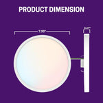 7 Inch LED Multiple 5CCT Ultra-Thin Surface Mount Downlight, Edge lit Flat Panel Disk Downlight for Wet Location, Dimmable, 120V, 15W, 1000LM, ETL Certified, White