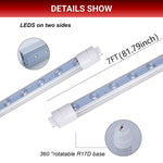 7ft LED Tube Lights, 48W T8 Double-Sided, 6500K Cool White, R17D Rotatable Base, Ballast Bypass, Waterproof Design – Perfect for LED Lights Advertising Signs