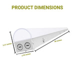 4FT LED Linear Strip Light - Wattage Adjustable 30W/40W/50W, Color Tunable 3500K/4000K/5000K, Dimmable, Commercial Lighting, Ceiling Light Fixture