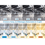 8FT LED Vapor Tight Light Fixtures 120W/110W/100W/90W Adjustable, 3K/3.5K/4K/5K/6.5K 5CCT Selectable, Dimmable IP65 Vapor Proof Lighting For Shop Light For Parking Carport Car Wash,ETL Listed